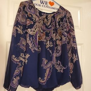 Dressbarn navy blue blouse